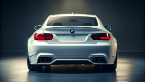 One supercar BMW M Racing, Rearview, dark style