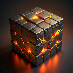 MoYu RS3M V5 Rubik cube with lava effect design