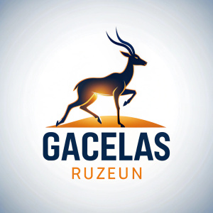 Necesito una imagen para un logo que diga "GACELAS RUN" con un dibujo de una silueta de una gacela
