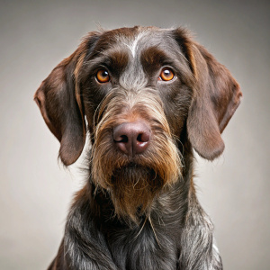 German Wirehaired Pointer  Color -solid liver (brown) 