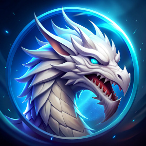 white dragon icon for videogame