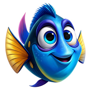 Draw Dory, the fish from the animated movie "Finding Dory." without background