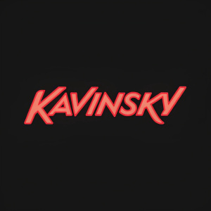 The Kavinsky logo, in bold, red letters, against a black background.