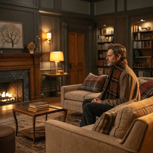 Title sequence scene from My Mister. Warm and cozy color palette featuring shades of brown and gray.