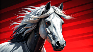 Very detailed horse portrait pop art