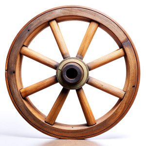 carriage wheel on a white background