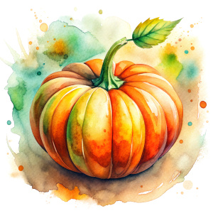 watercolor pumpkin