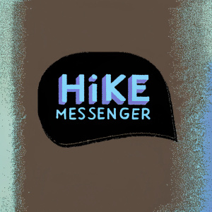 The Hike Messenger logo, sleek and modern, features the words 'Hike' and 'Messenger' in a contemporary font. Predominantly blue, the design emphasizes simplicity and clarity, suitable for a messaging app.
