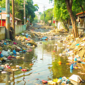 pagbaha dahil sa mga basura na nabara sa mga estero at kanal