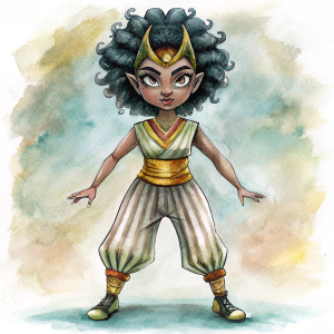 myth goddess Nox  mistress of the night  Tessa Thompson, big eyes, v-pose, goddess shoes,  rugged clothes, white solid color background
