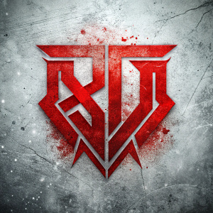 crear logo TIPO VECTOR con palabra "ROJO" Estilo urbano grunge para marca de ropa. fondo gris CLARO