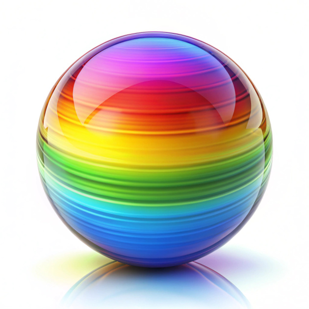 Prismatic Orb Vibrant Rainbow Colored Ball on a Clean White Background ...