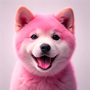 happy face pink baby doge akita, happy face pink baby hachiko dog, reality, ultra hd, 4k real 