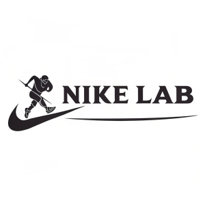 A clean and modern logo featuring 'NIKE LAB' in bold sans-serif font, surrounded by minimal design elements.