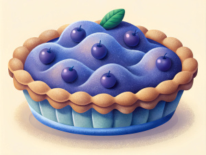 blueberry pie, cartoon style
