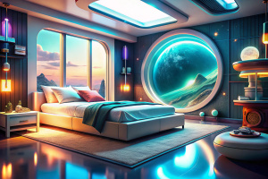futurism bedroom interior