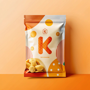 A beautifully designed, eco-friendly snack packaging boasts a sleek and ...