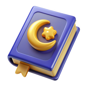 holy quran with moon star symbol