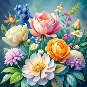 watercolor image ,Pink white Peonies Snowdrops, lobelia, canna,salvia , carnation, Common Crape Myrtle., Ranunculus viburnum, wax flower, dandelion, geranium , watercolor , watercolor , artichoke ,aster,pansy,poppy ,lavender,anemone ,oleander , succulent,pansy,lilac