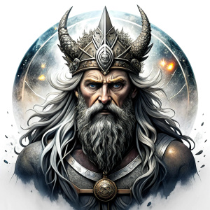 Nordic God Njörd, The Norse Sea God - perfect realistic art, high-definition grey and black, white background tattoo design