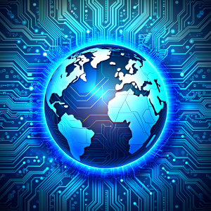 global blue circuit board  background
