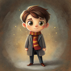 Harry Potter Sorting Hat sweet drawing, full-length drawing, cute draw