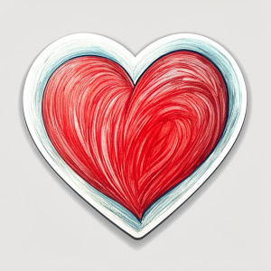 Style stickers. Create a heart shape with clean lines and smooth curves.. White background, No Background, vector, 8K.