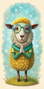 Cool sheep saying thank you