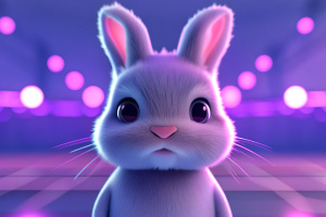 a rabbit md wallpaper background cute bunny wallpapers, in the style of rendered in cinema4d, dark white and light violet, zhang kechun, fernando botero, animated gifs, blink-and-you-miss-it detail, cartoon mis-en-scene