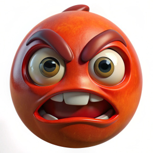 Imagine a high-quality 3D rendering of an angry face emoji, featuring intense expressions and fiery details. This detailed and expressive illustration captures the emotion of anger against a clean, white background, ensuring a visually impactful and engaging depiction of an angry face emoji in a 3D rendering.
