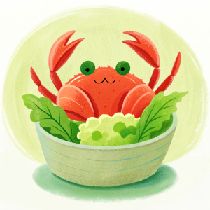 Crab salad with green onions