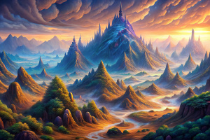 mountains close up fantasy style