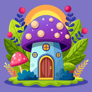 sweet fairy mushroom house