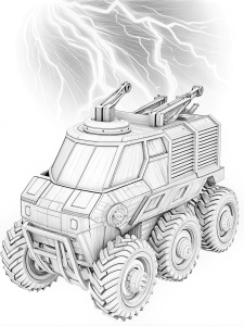 futuristic science fiction Electric construction vehicles - futuristic machines powered by electricity to reduce emissions and improve energy efficiency.

