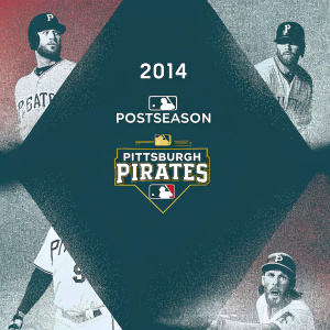 Promotional graphic for the 2014 MLB Postseason. Pittsburgh Pirates logo and player images prominently featured.