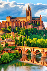 Albi en France, Cathédrale Sainte-Cécile, Pont Vieux