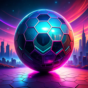 cyberpunk ball neon colours game style