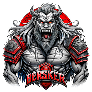 berserker tattoo design - perfect realistic art - high-definition - grey and black - white background 