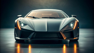 One supercar, new concept, Racing, Rearview, dark style