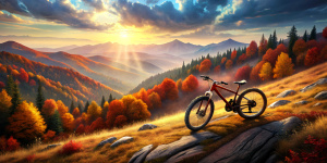 downhill moutain bike at Jura metabief france in autumn
