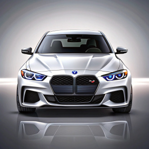 bmw m3 G80 front view white black 