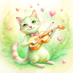 CAT PLAY VIOLIN 