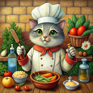 cat cooking 