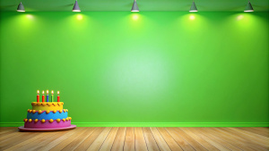 Minimalist green screen background ideal for birthday celebrations, customizable design, with copy space, with empty space, no text, no word, no character, --no logo --no letters --no text, no watermark, --no words
