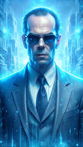 Movie THE MATRIX. Hugo Wallace Weaving Agent Smith 