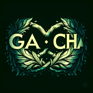 Stylized logo for the Green Art and Cultural Heritage Alliance. Dark green background, featuring text 'GA|CHA' with intricate leaf designs intertwining the letters.