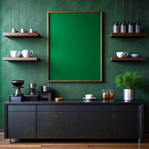 black Coffee station wall art mock up