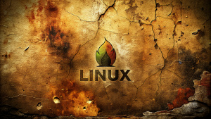 Street art dirt wall minimal "LINUX" Logo