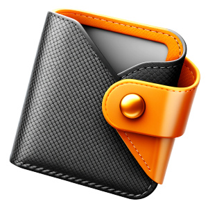 front view wallet  icon inspire from Ferrari Design Guidelines, Carbon Fiber 