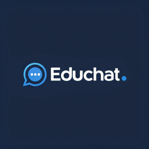 The eduChat logo features 'eduChat' in a clean sans-serif font with a tiny blue dot on the left side.